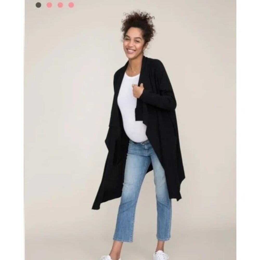 Hatch The‎ Airplane Waterfall Cardigan 100% Cashmere in Black O/S